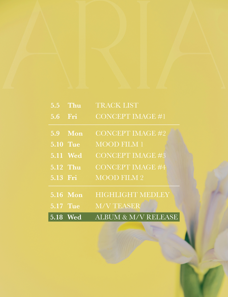 ‘ARIA’ 스케줄 티저 (사진=예린 공식 SNS)