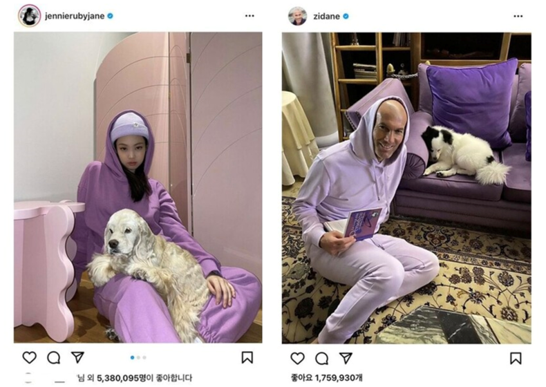 (사진=제니/지단 인스타그램)<br>
