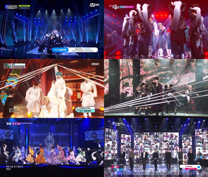 사진=Mnet '엠카운트다운', KBS2 '뮤직뱅크', MBC '쇼! 음악중심', SBS '인기가요', SBS MTV '더쇼', 아리랑TV '심플리 케이팝' 방송 화면 갈무리