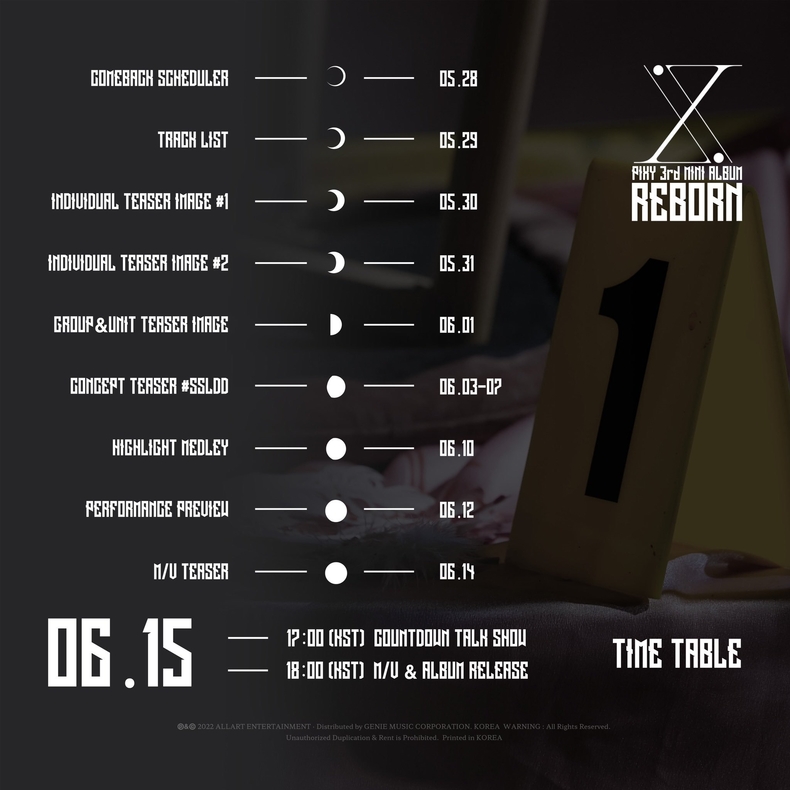 미니앨범 3집 ‘REBORN’ 타임테이블