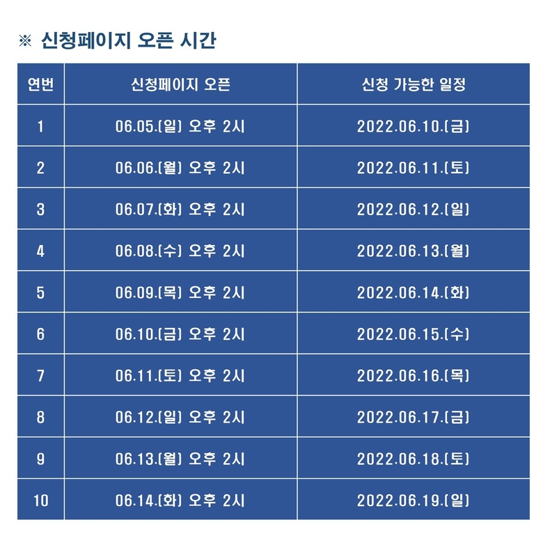 신청페이지 오픈 시간. (사진=용산공원 시범 개방 네이버 예약 페이지)