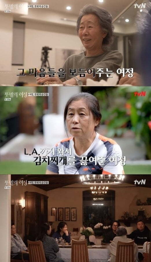 '뜻밖의 여정' 배우 윤여정, 정자 관심 집중…직업은? (사진=tvN)