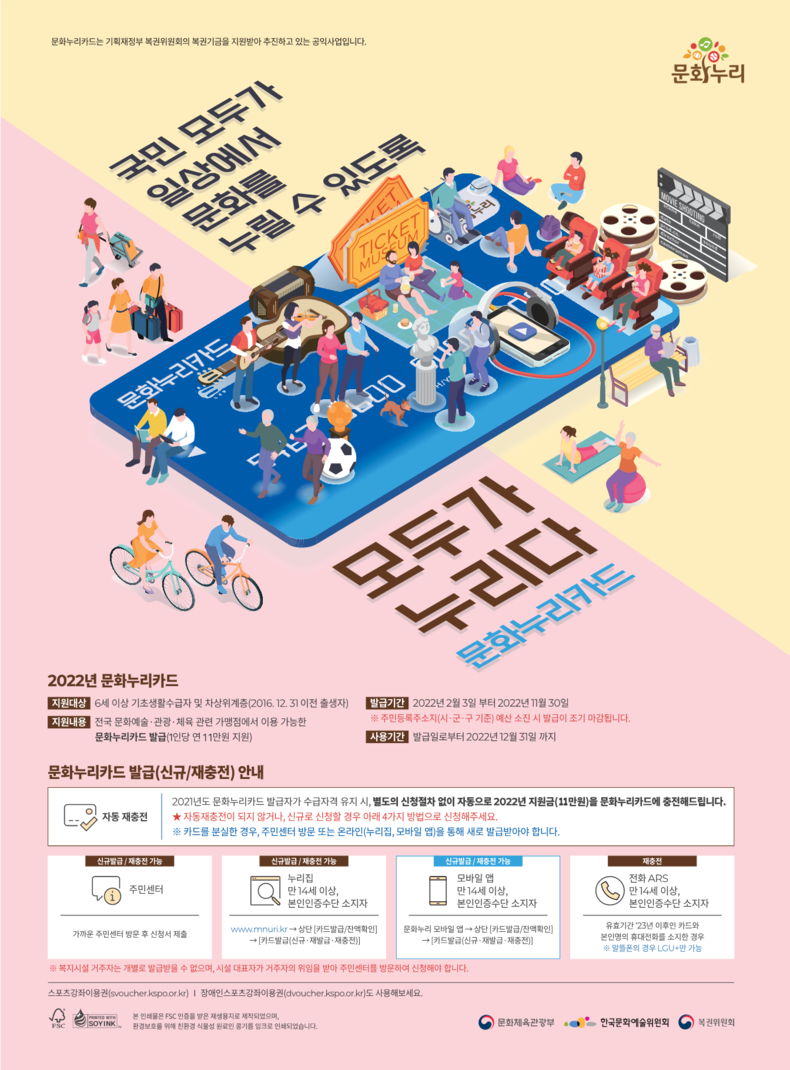 2022년도 문화누리카드 홍보 포스터