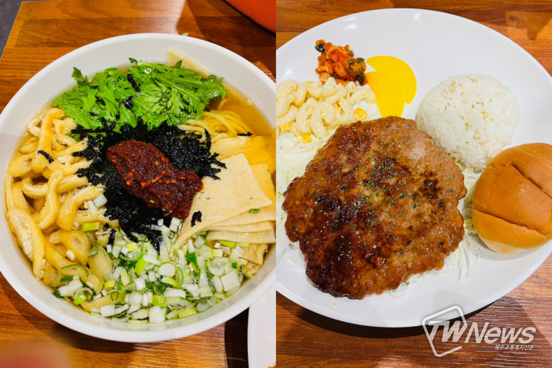이장우 우동집에서 판매하는 대표 메뉴 즉석 우동, 갈비 한판. (사진=독자 제공)