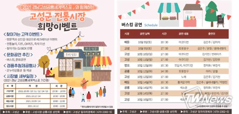 경남 고성군, 10월 9일부터 일주일간 ‘전통시장 희망이벤트’ 실시