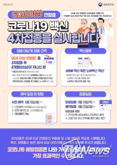 60세 이상 4차 접종 안내문