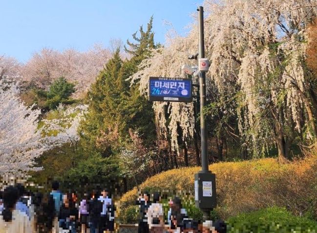 서대문구 안산(鞍山)에 설치된 스마트폴. 서대문 와이파이, LED 보안등, 스마트 알리미, 디지털 사이니지(전자 안내판) 등이 장착됐다.