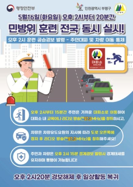 제414차 민방위의 날 주민․차량 대피 훈련