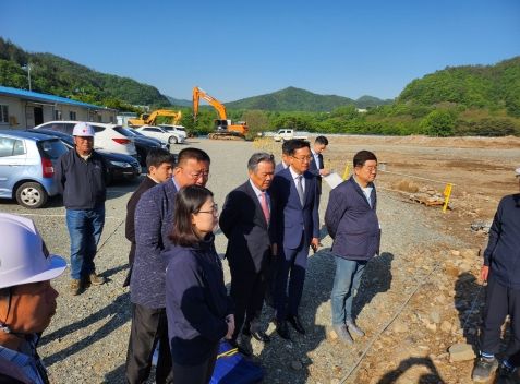 이기흥 대한체육회장, 장흥 체육인재개발원 사업현장 방문