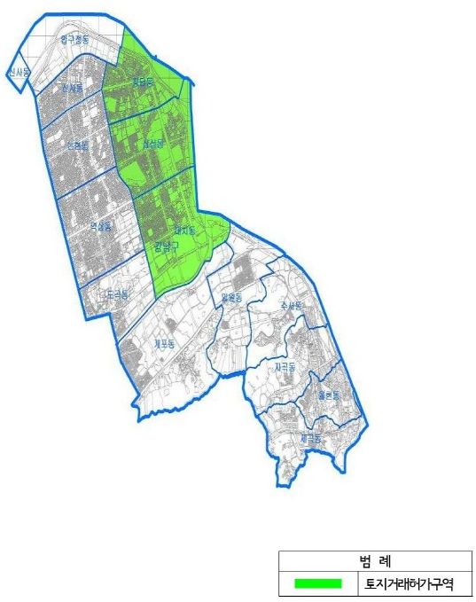 대치·삼성·청담 토지거래허가구역 지도