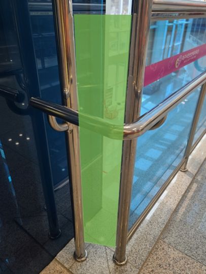 시민안전테마파크(2층 엘리베이터 옆) 난간사이 아크릴판 부착완료