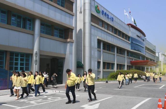 동두천시 공습대비 민방위 대피훈련 실시