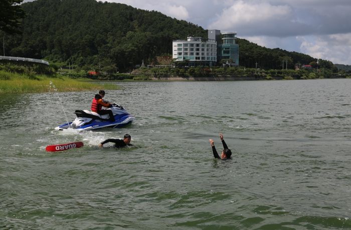 논산소방서 수난구조대, 탑정호 출렁다리 익수자 구조