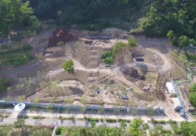 시민 광장 조성 공사 현장