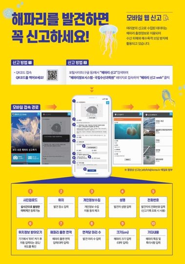 해파리 신고 요령 홍보물