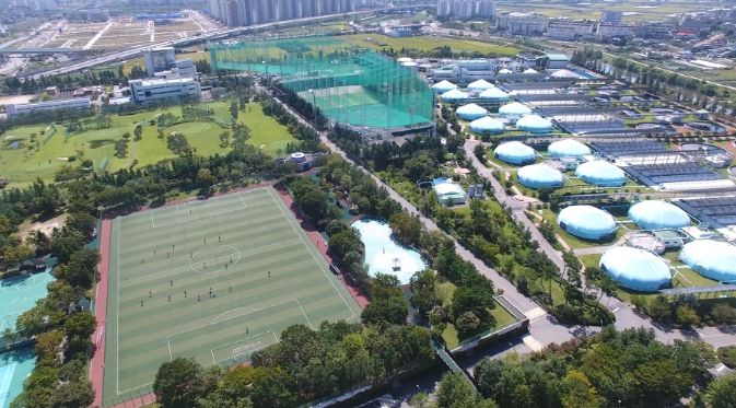 수원공공하수처리시설, 하수슬러지처리시설 전경.