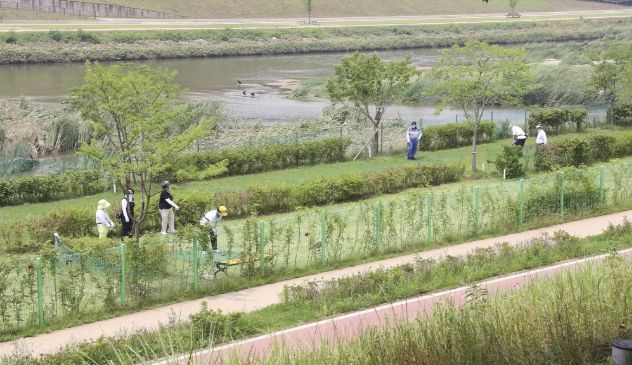 한내파크골프장 이용 모습