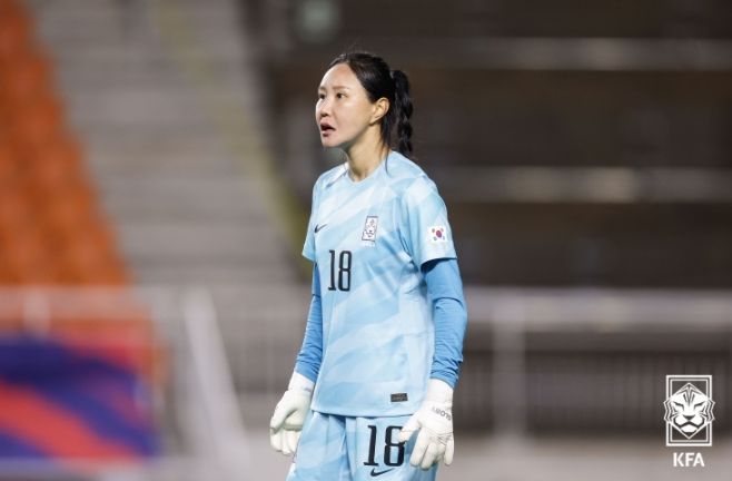 지난 4월 잠비아와의 친선경기에 출전한 김정미의 모습.