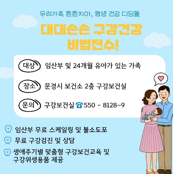 문경시, 임산부와 영유아 가족 구강건강 안심서비스 지원