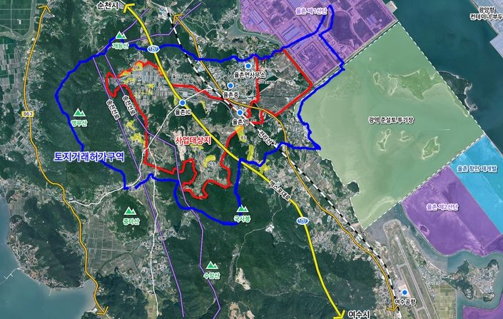 여수 율촌지구 현황도