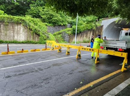 청주시, 성화터널 옹벽 긴급안전점검 실시
