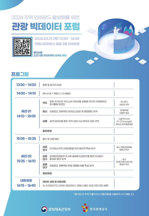 ‘지역 인바운드 활성화를 위한 관광 빅데이터 포럼’ 포스터